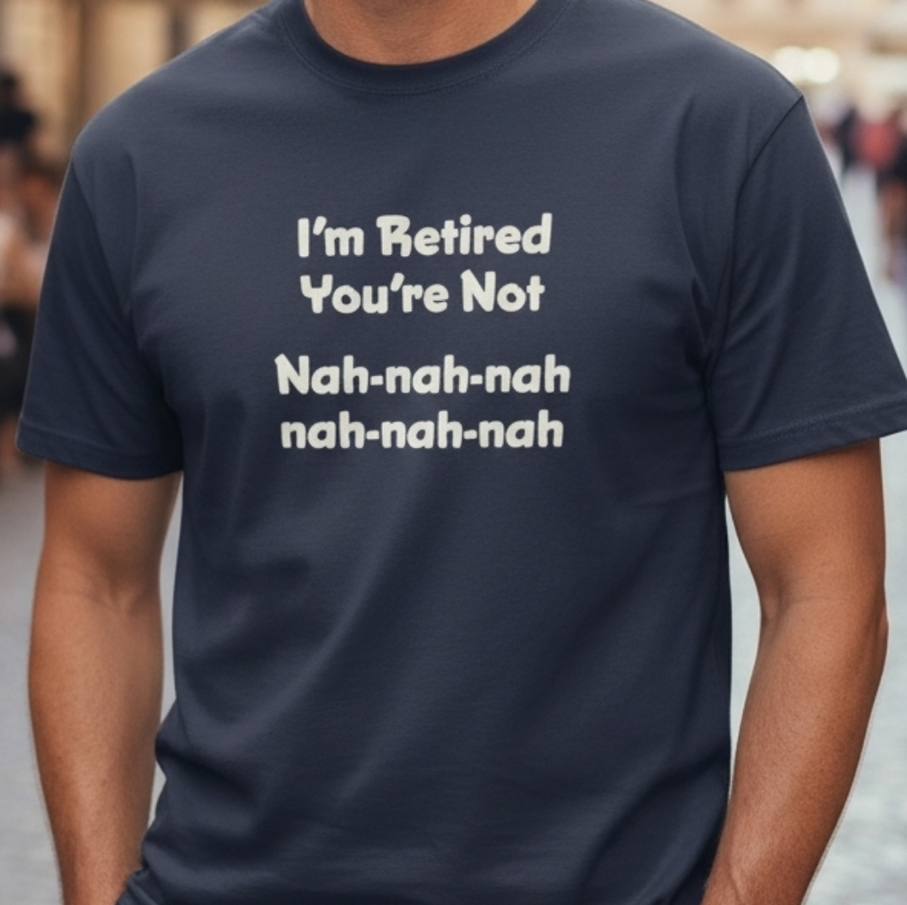 Funny Retired T-shirt XXL Blue